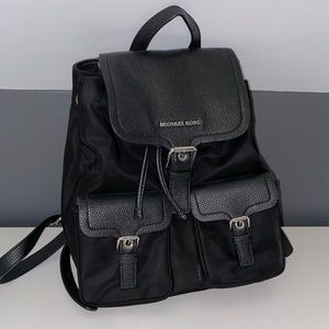 Black leather and nylon michael kors backpack